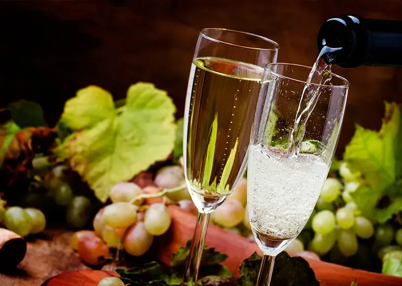 Champagne rosé à Beaunay